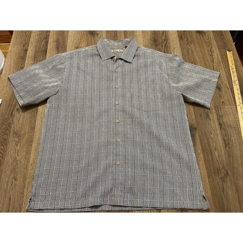 Batek Bay Shirt, Men's Size XL, Black White, Short Sleeve, Button Up Shirt